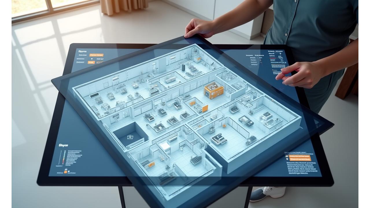 Interactive 3D rendering of a luxury apartment floor plan with customization options highlighted