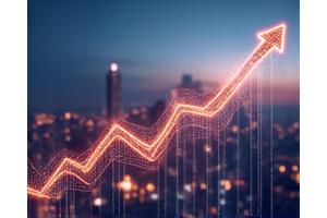 A sophisticated infographic showing growth charts and financial data, symbolizing investment analysis.